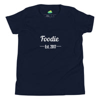 Load image into Gallery viewer, Foodie Est. 2017 Youth Short-Sleeve T-Shirt
