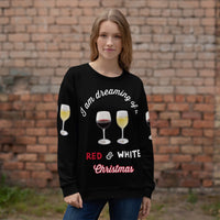 Load image into Gallery viewer, I&#39;m Dreaming of Red &amp; White Christmas.. Ugly Sweatshirt in Midnight Black
