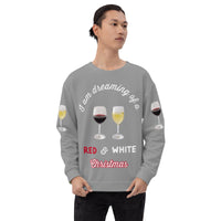 Load image into Gallery viewer, I&#39;m Dreaming of Red &amp; White Christmas.. Ugly Sweatshirt in Tinsel Gray
