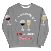 Load image into Gallery viewer, I&#39;m Dreaming of Red &amp; White Christmas.. Ugly Sweatshirt in Tinsel Gray
