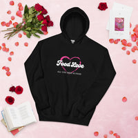 Load image into Gallery viewer, Text on apparel: &quot;Food Love - All you need is food” with a large heart
