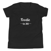 Load image into Gallery viewer, Foodie Est. 2012 Youth Short-Sleeve T-Shirt
